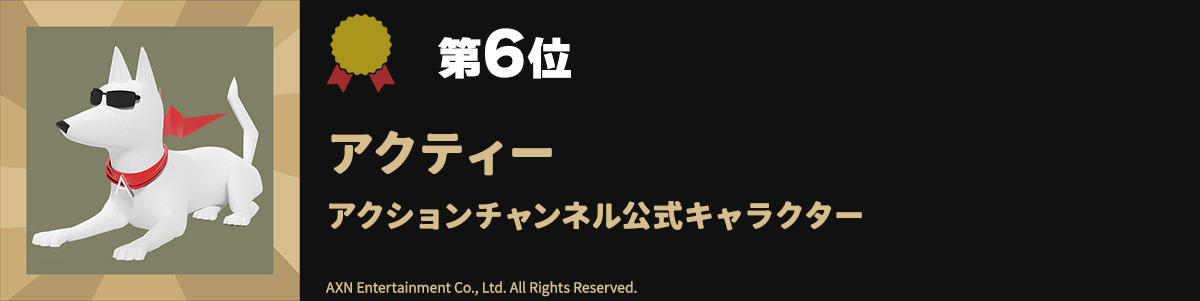 第6位アクティー アクションチャンネル公式キャラクター